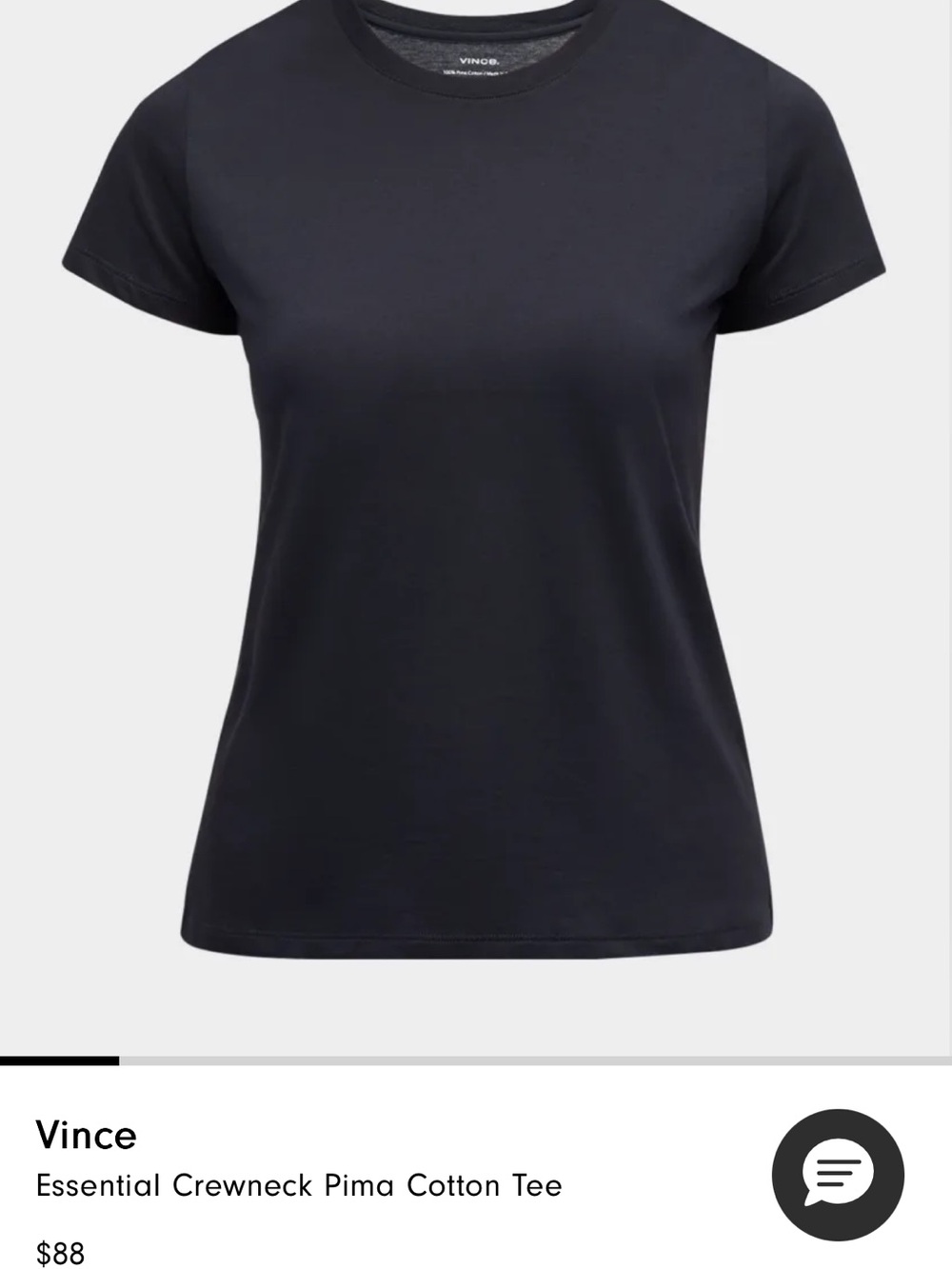 Vince Coastal Essential Navy Blue Short-Sleeve Pima Crewneck Tee NWOT